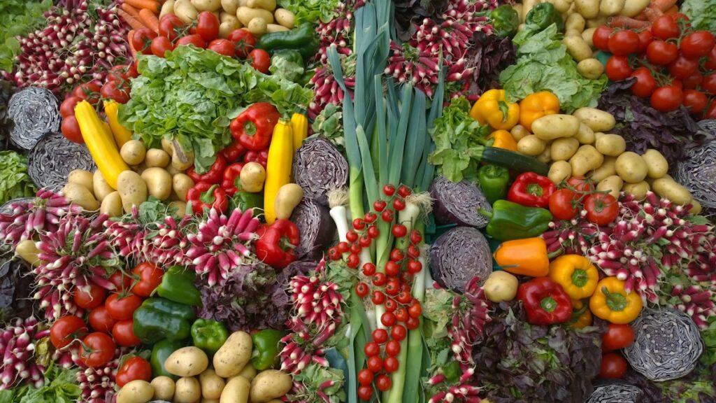 Fresh vegetables at a market