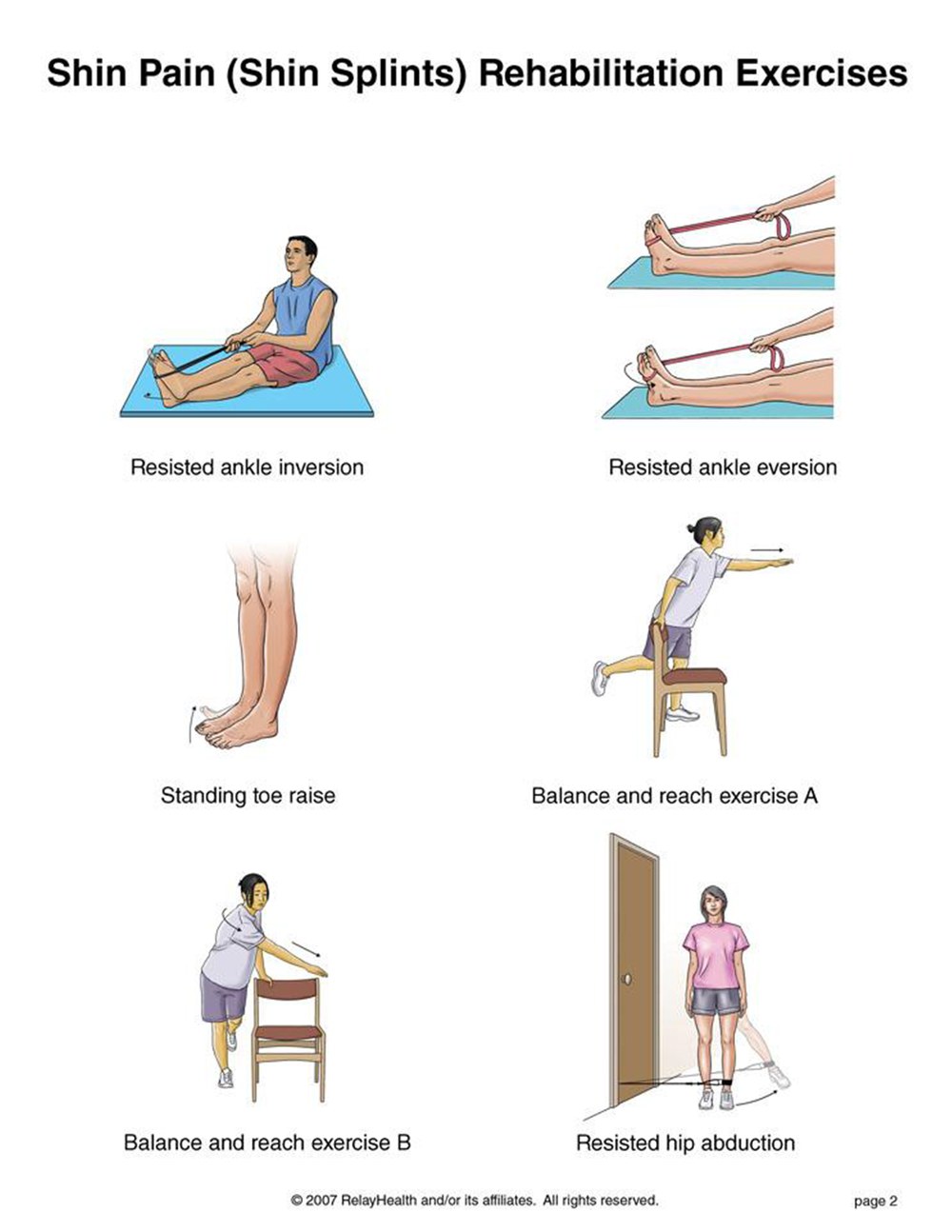 Shin Splints rehabilitation exercises illustration