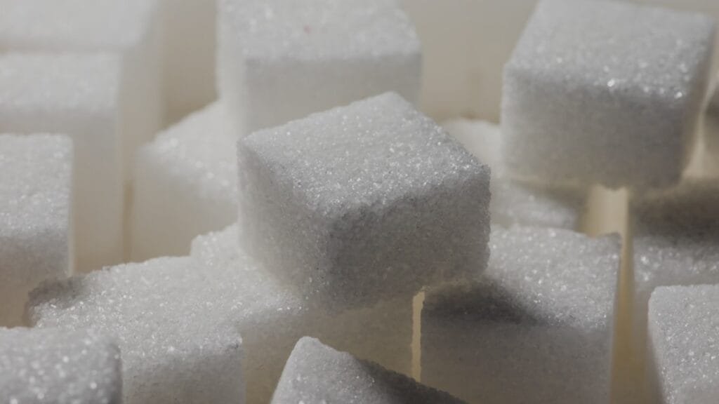 A pile of sugar cubes